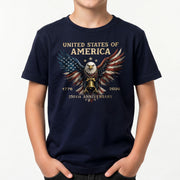 250th Anniversary Kids T-Shirt Patriotic Eagle Liberty Bell 1776-2026 Youth Tee Shirt