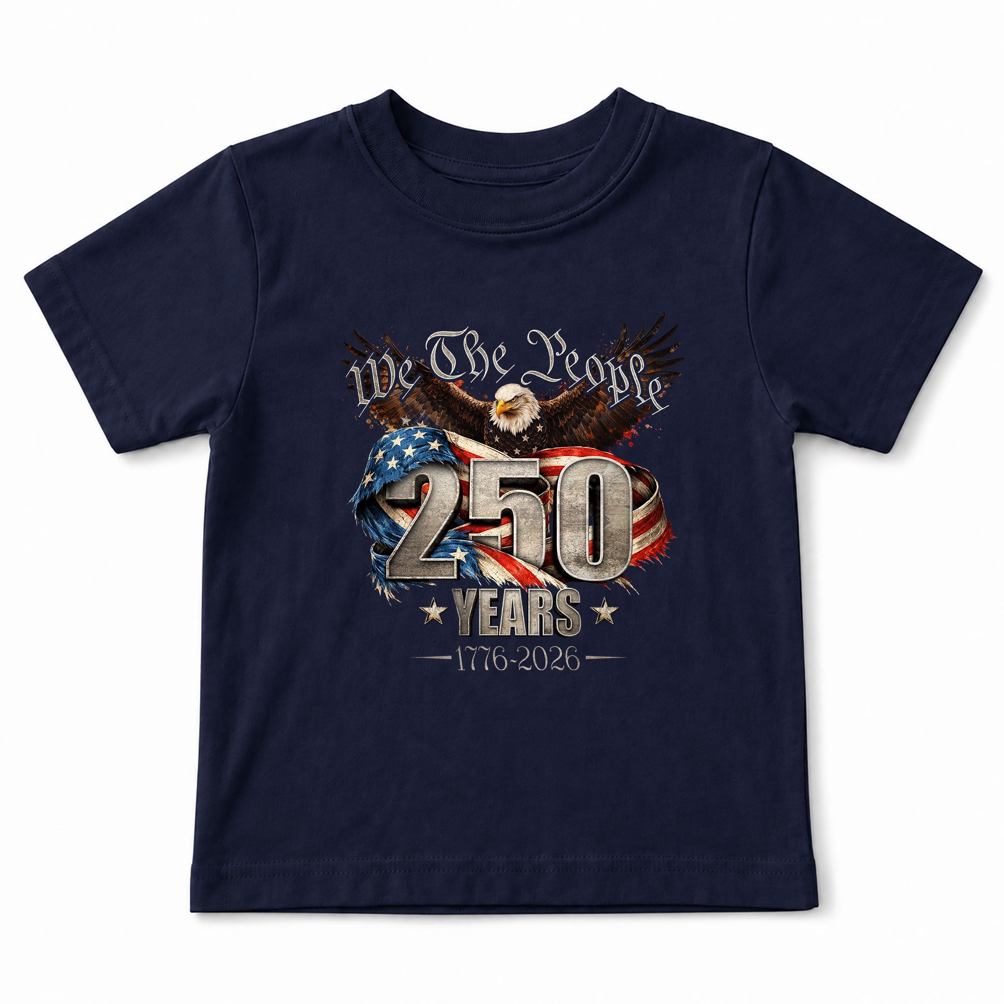 250 Years Kids T-Shirt We The People Patriotic Eagle American Flag 1776-2026 Youth Tee