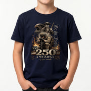 We The People 250 Years Kids T-Shirt Patriotic Military Soldier 1776-2026 Youth Tee