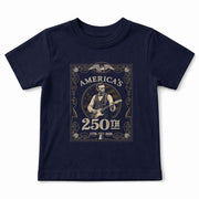 Kids America's 250th Anniversary T-Shirt 1776–2026 Lincoln Guitar Patriotic Tee