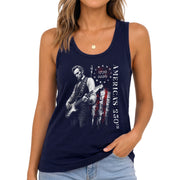 America's 250th Tank Top Women Lincoln Guitar Vertical Flag Patriotic US Shirt