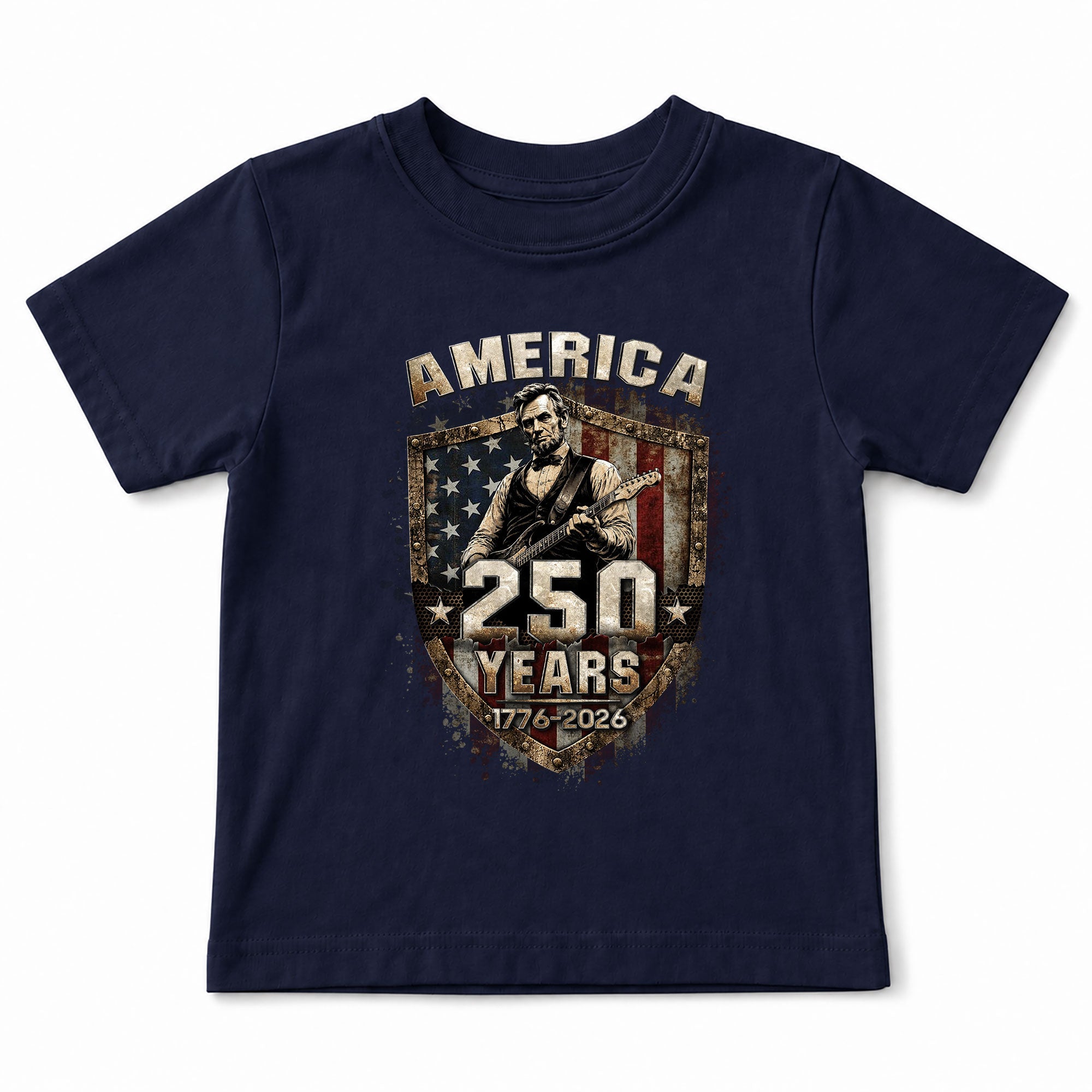 Kids America 250 Years T-Shirt 1776–2026 Lincoln Patriotic Freedom Youth Tee
