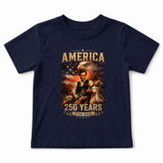 Kids America 250 Years T-Shirt 1776–2026 Lincoln Eagle Patriotic Youth Graphic Tee
