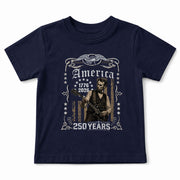 America 250 Years Kids Shirt 1776–2026 Lincoln Music Patriotic Youth Tee