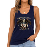 United States 250 Years Eagle Shield Tank Top | Patriotic 1776-2026 Women Shirt