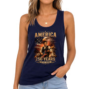 250 Years Tank Top Women Lincoln Guitar Eagle Patriotic Historic 1776-2026 Shirt