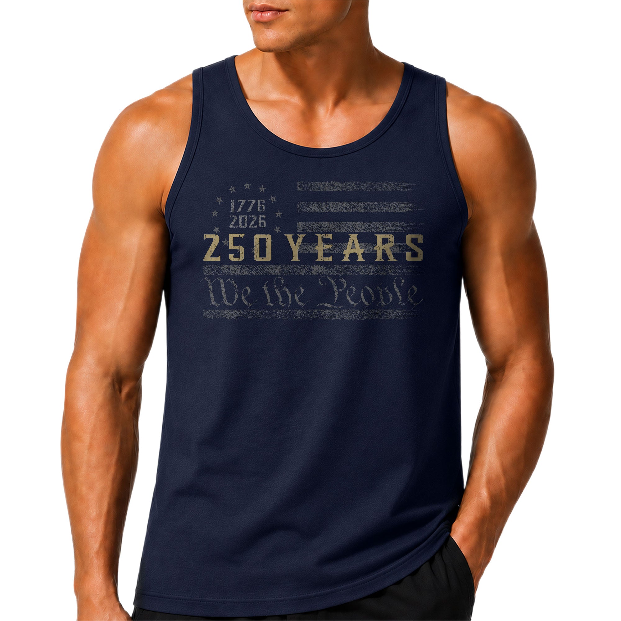 America 1776-2026 Mens Tank Top Patriotic 250 Years We The People Graphic Flag