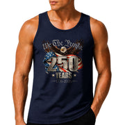 We The People Eagle Tank Top 1776-2026 Patriotic Vintage Men Graphic Shirt
