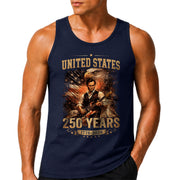 Eagle Abraham Lincoln Guitar Tank Top 1776-2026 Patriotic Vintage Men Graphic Gym Shirt