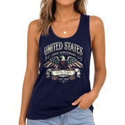 United States Anniversary Womens Tank Top Retro We The People Eagle Graphic Top