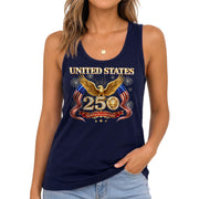 US 1776 2026 Tank Top Women Patriotic Eagle American Flag 250th Anniversary Shirt