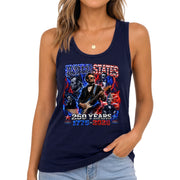 1776-2026 Lincoln Patriotic Women Tank Top - Graphic Sleeveless Summer Shirt Item - Rust Field Wear