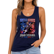 Lincoln 1776-2026 Patriotic Women Tank Top - Graphic Sleeveless Summer Shirt Apparel - Rust Field Wear