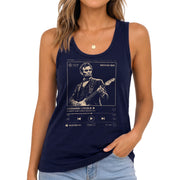 Women Lincoln Tank Top Honest Abe Radio Sessions Patriotic Graphic Sleeveless Tee