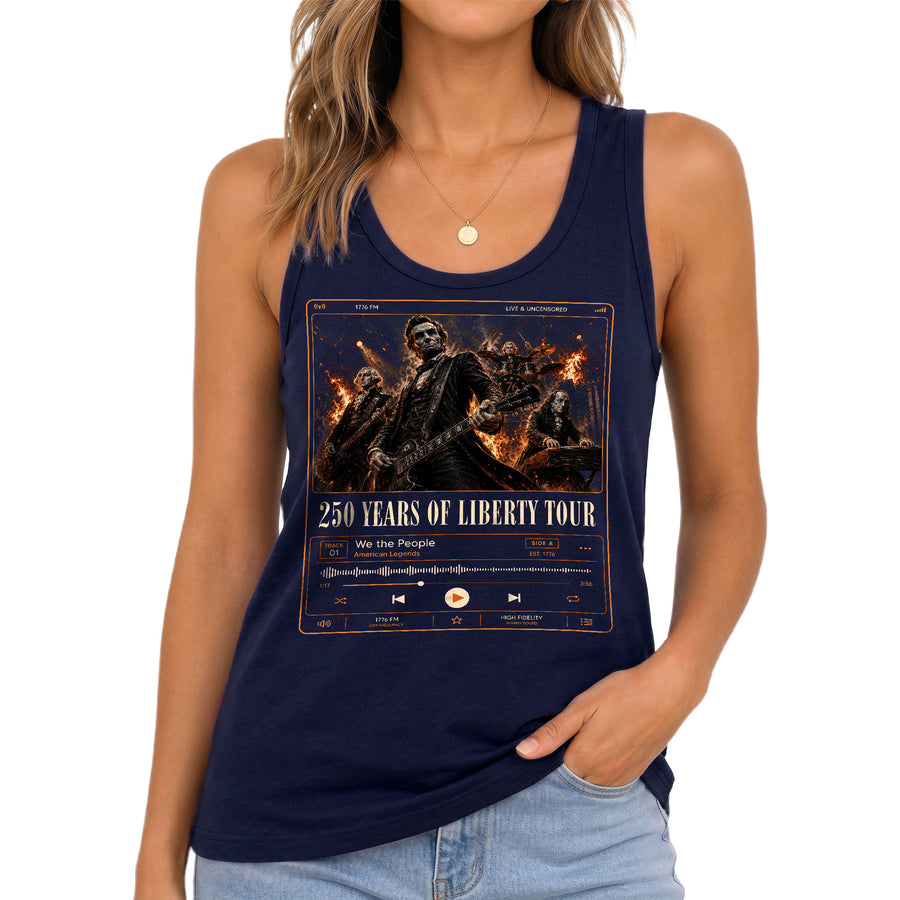 Lincoln Women Tank Top 250 Years of Liberty Tour Rock Band Patriotic US History Shirt