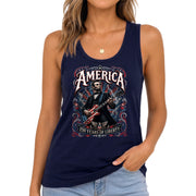 Lincoln Women Tank Top 250 Years of Liberty Patriotic USA Rock Guitarist History Shirt