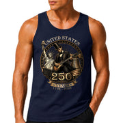 Men's Graphic Tank Top Abraham Lincoln Statue of Liberty 1776-2026 Patriotic Tee