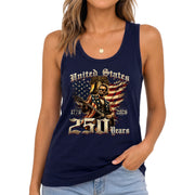 Abraham Lincoln Women Tank Top Patriotic American 1776 2026 250 Years Liberty Shirt - Rust Field Wear