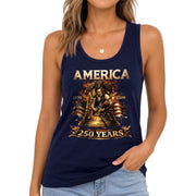 Lincoln Women Tank Top Liberty Bell Guitar Graphic 1776 2026 250 Years Patriotic Shirt