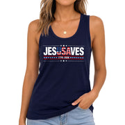 JESUSAVES Tank Top Women Christian Patriotic US Flag 1776-2026 Faith 4th of July Shirt