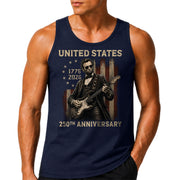 Rockstar Lincoln Men Tank Top - Vintage 1776 2026 Guitar US 250 Years Patriotic Shirt