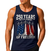 Men Tank Top 250 Years of Freedom Shirt 1776 2026 Fighter Jet Patriotic Graphic Tee