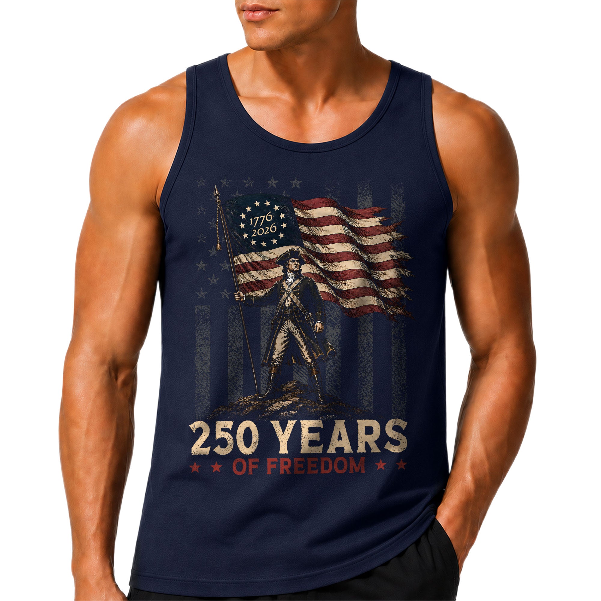 Men Tank Top 250 Years of Freedom Shirt 1776 2026 George Washington Patriotic Tee