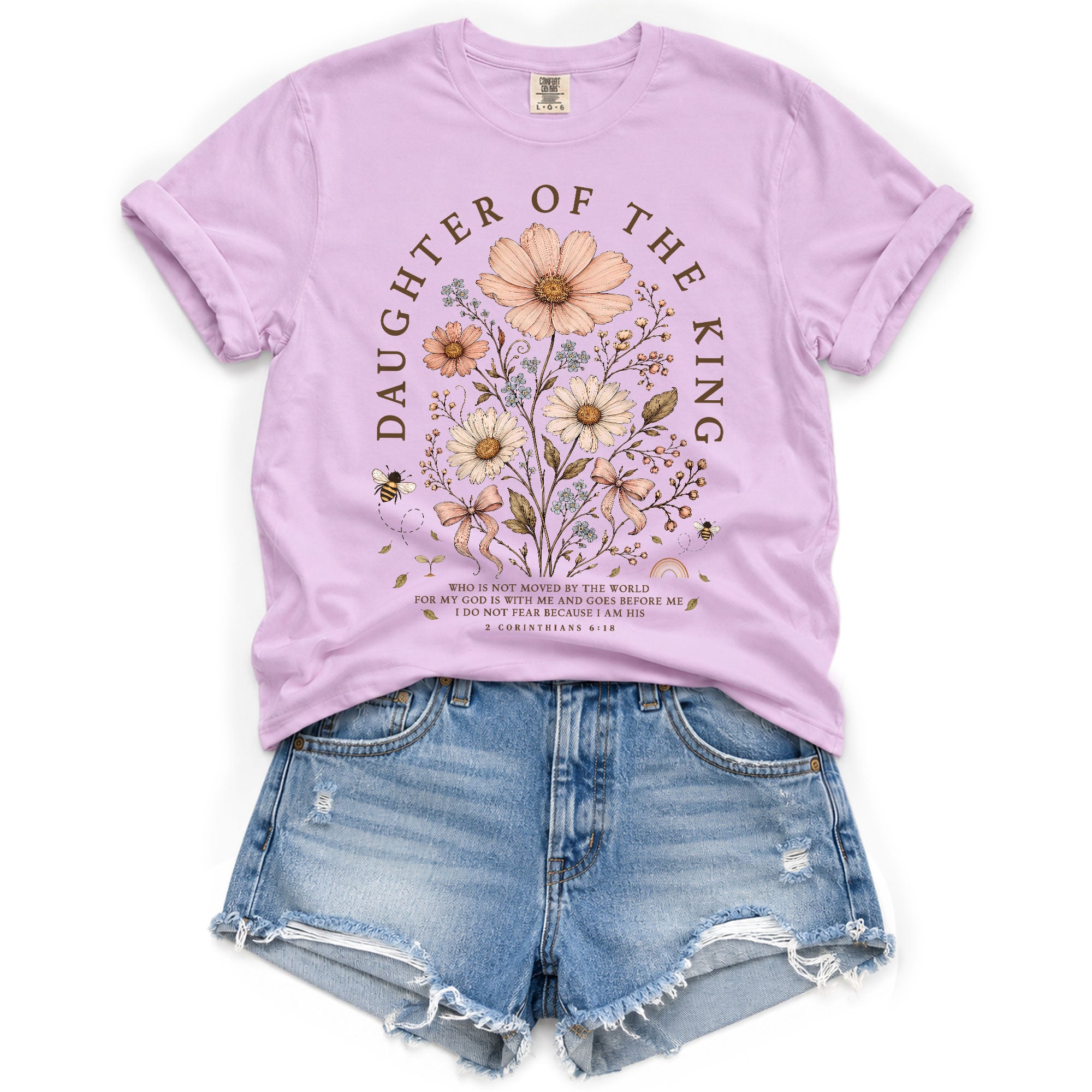 Daughter Of The King Shirt Wildflower Christian 2 Corinthians 6 18 Faith Graphic Tee