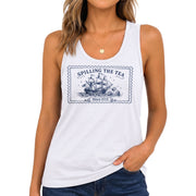 Patriotic Spilling The Tea 1773 Tank Top Women Historical Graphic Sleeveless Style
