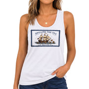 Vintage 1773 Spilling The Tea Graphic Tank Top Women Patriotic Sleeveless Apparel