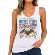 Vintage Tank Top Women 250th Anniversary Patriotic United States America Shirt 1776