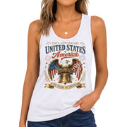 Vintage Tank Top Women Liberty Bell 250th Anniversary Patriotic USA Eagle Shirt 1776 - Rust Field Wear