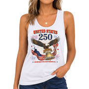Women Vintage Tank Top 250th Anniversary US Flag Liberty Bell United States Shirt