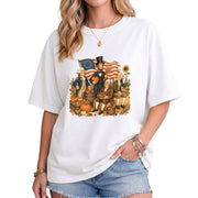 Historical Figures Fall T-Shirt Patriotic Autumn Graphic Tee for Thanksgiving Lovers