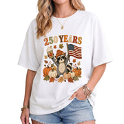 Vintage Style Raccoon 250 Years Fall Shirt: Cozy Pumpkin Autumn Seasonal Graphic Tee