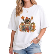 Cute Raccoon 250 Years United States Shirt: Cozy Autumn Pumpkin Seasonal Graphic Tee
