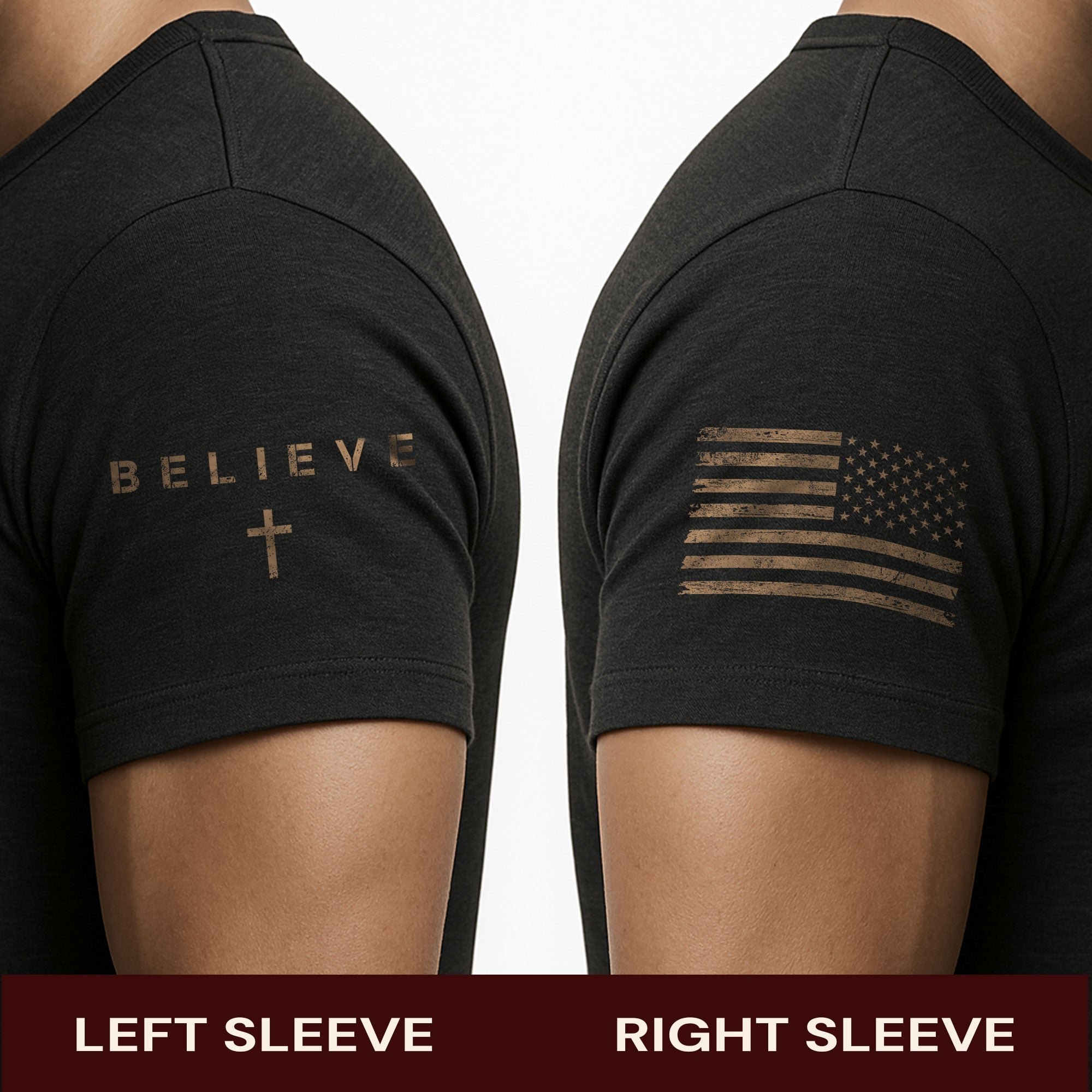 Believe In The Cross – Rustic Wood Christian T-shirt