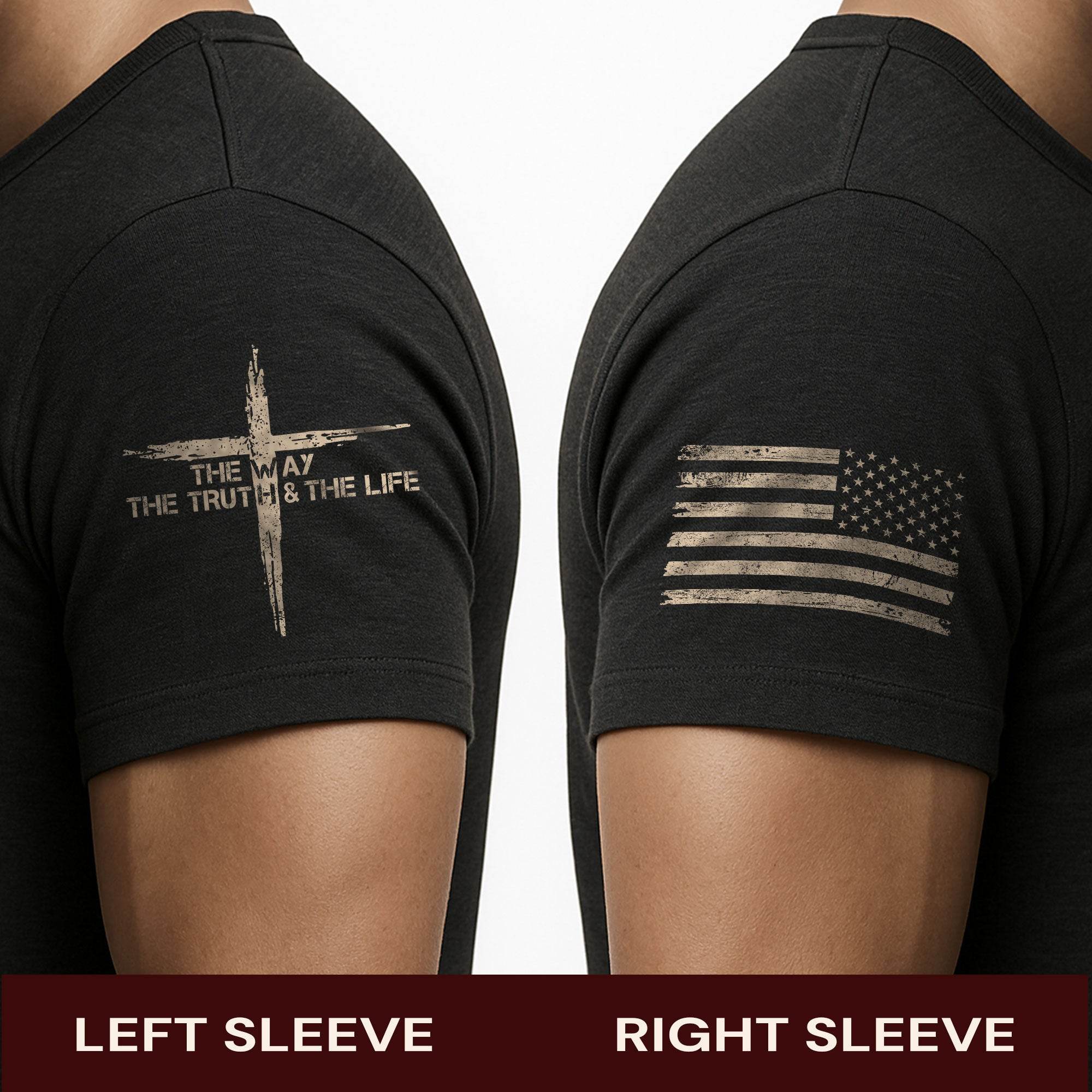 Jesus Is the Way T-Shirt – John 14:6 Cross Design - Rust Field Wear