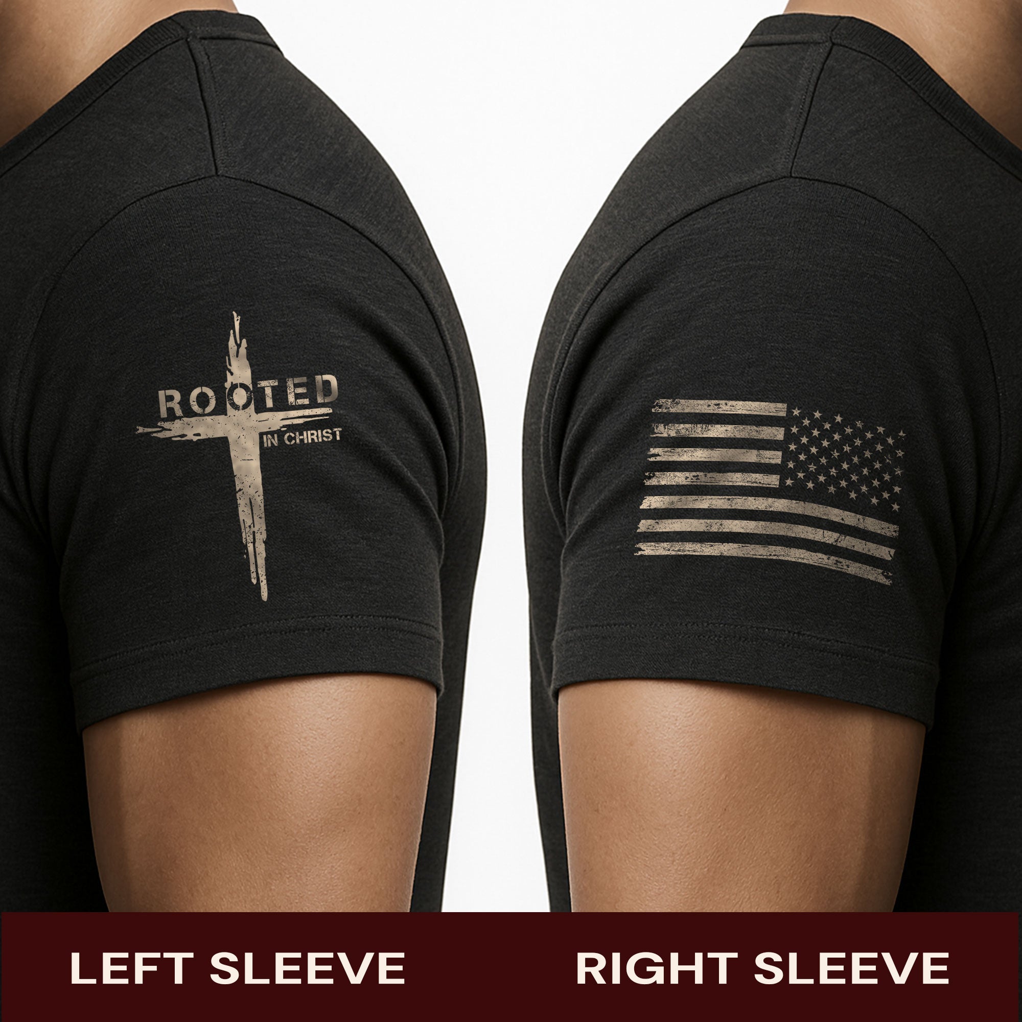 Rooted in Christ Cross & Roots Christian T-Shirt