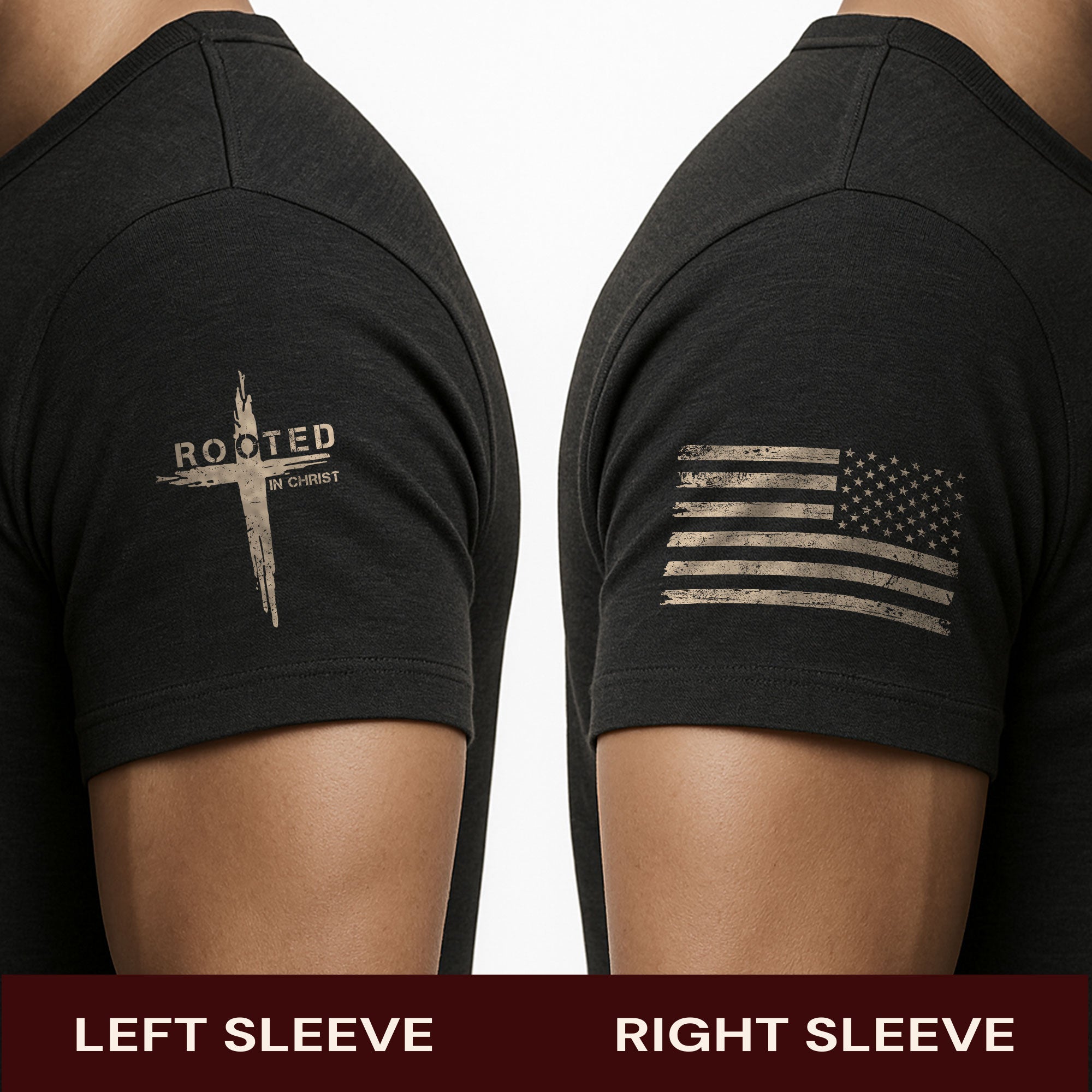 Rooted in Christ Cross & Roots Christian T-Shirt