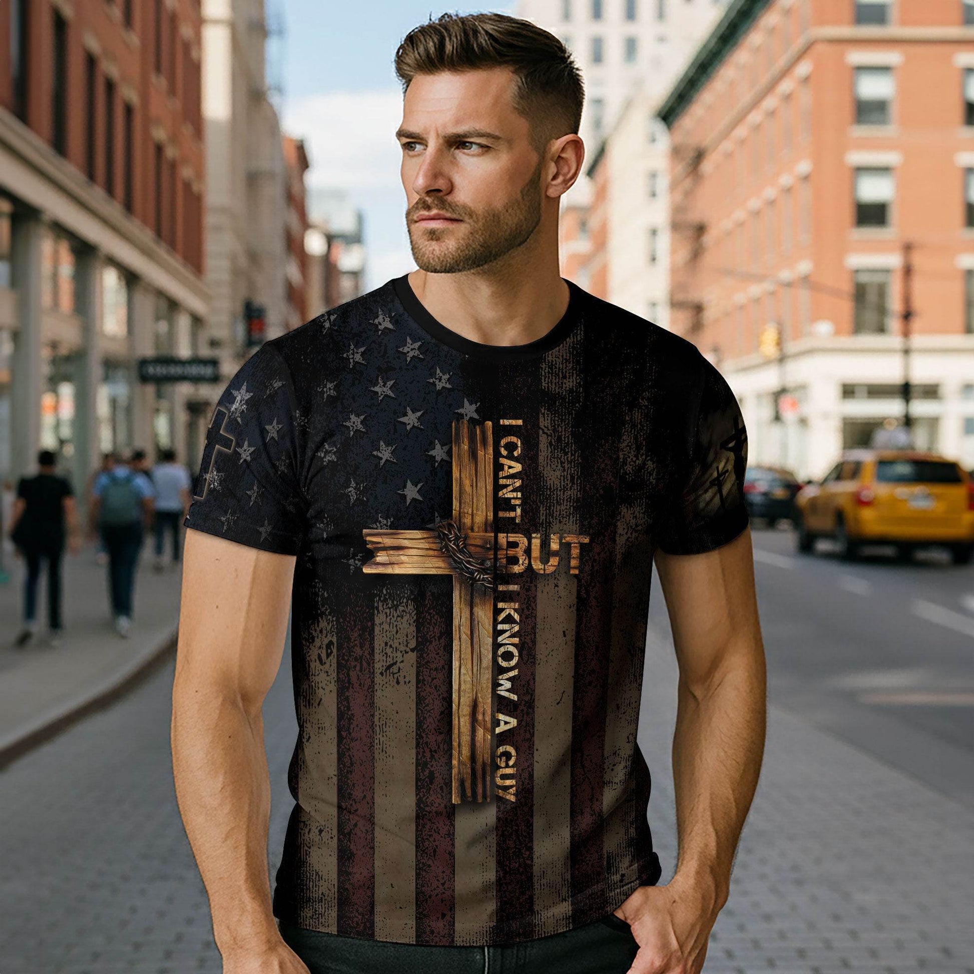 I Can’t But I Know A Guy – Patriotic Cross Christian T-shirt - Rust Field Wear