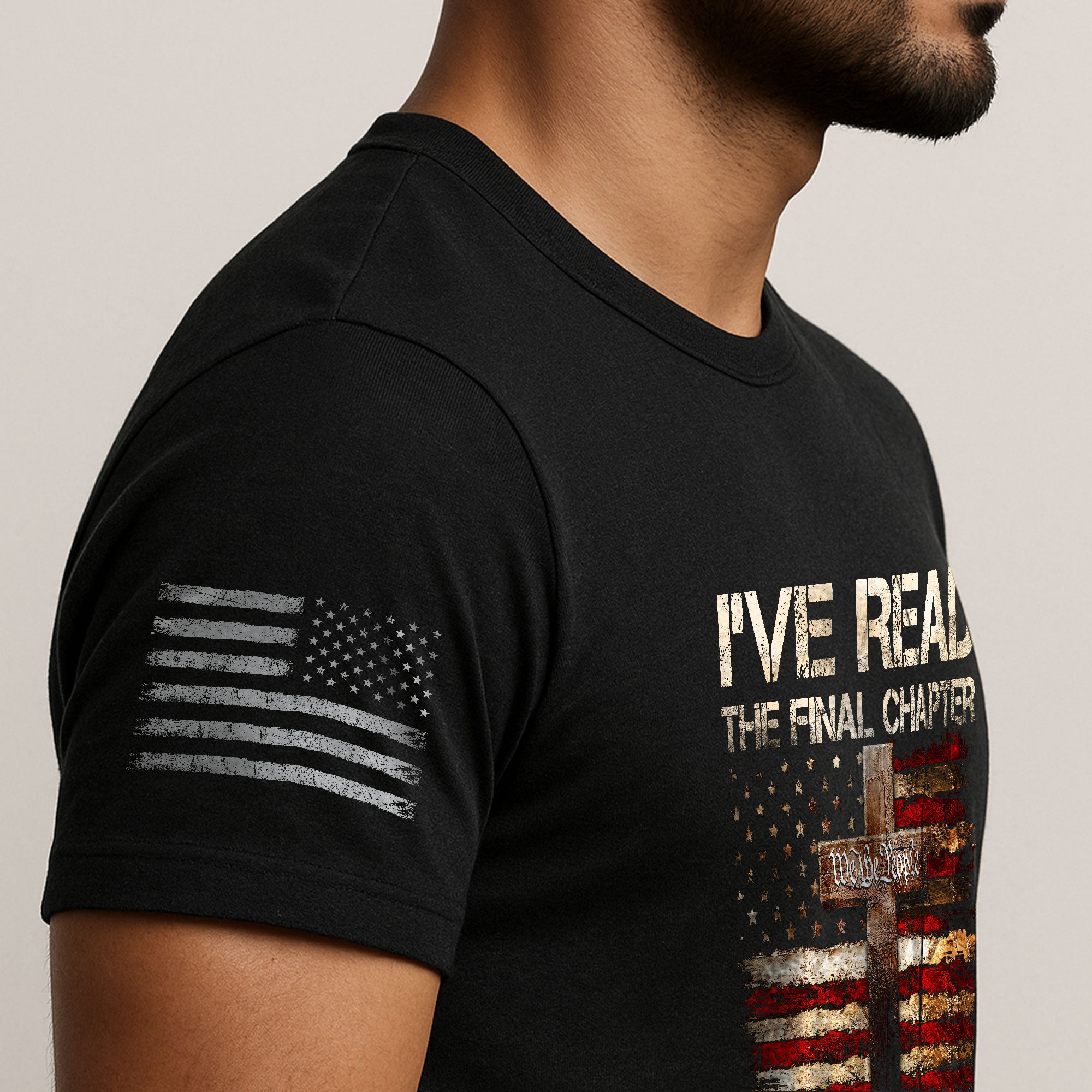 God Wins Christian American Flag Cross T-shirt