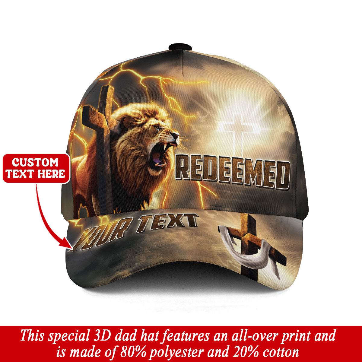 REDEEMED – Roaring Lion & Glorious Cross Customized Hat - Rust Field Wear