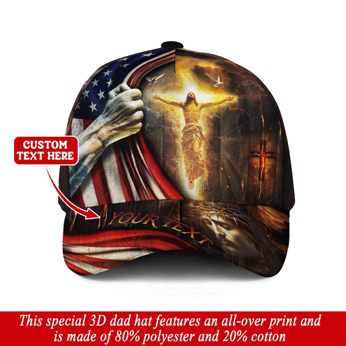 Risen in Glory – Christ & Freedom Faith Customized Hat - Rust Field Wear