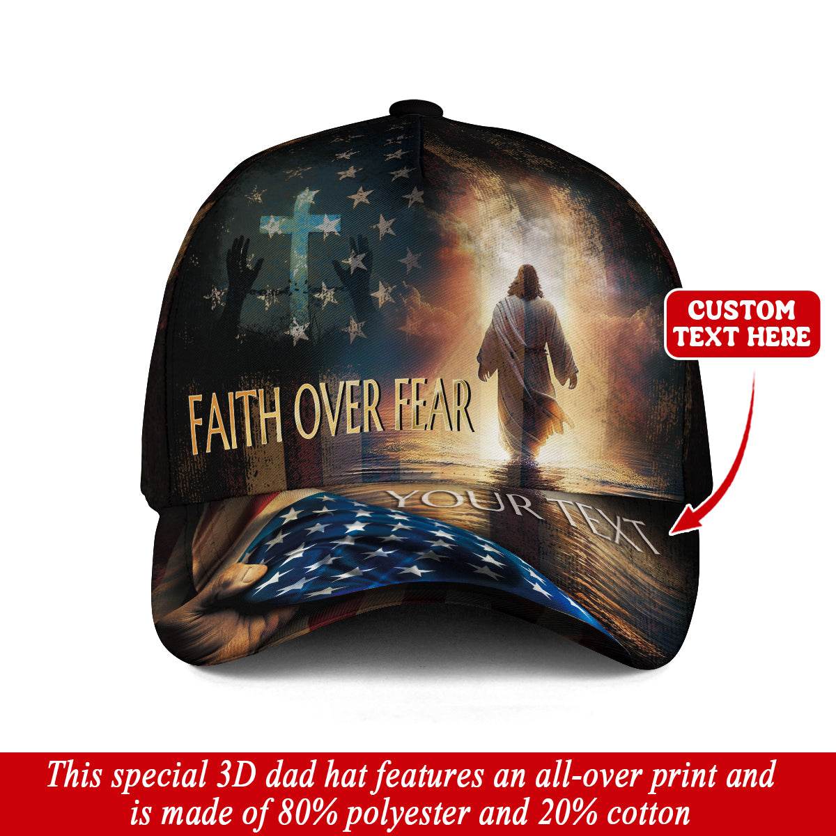 Faith Over Fear – Jesus Walks With Me Custom Hat - Rust Field Wear