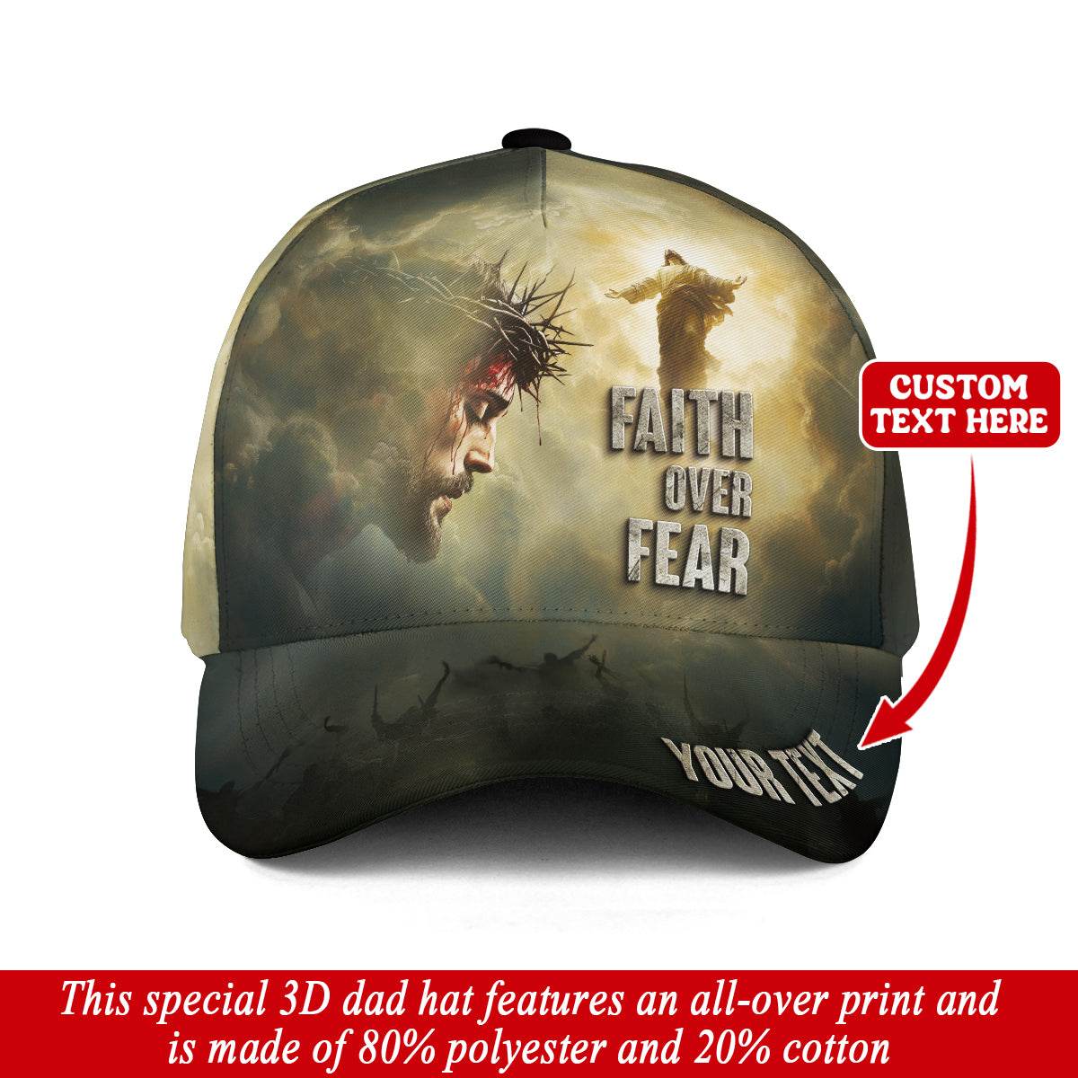 Custom Faith Over Fear Resurrection Hat - Rust Field Wear
