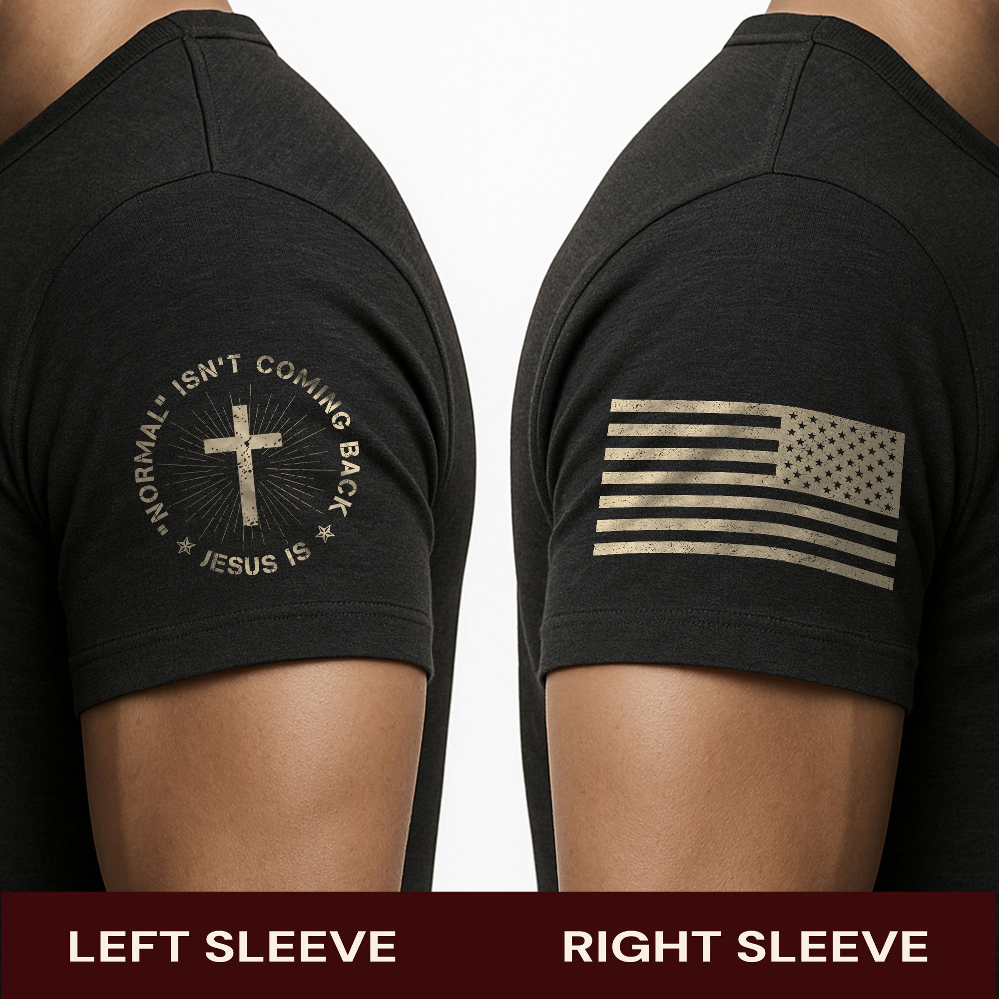 Normal Isn’t Coming Back – Jesus Is Shirt | Revelation 1:4 Floral USA Flag Cross Tee