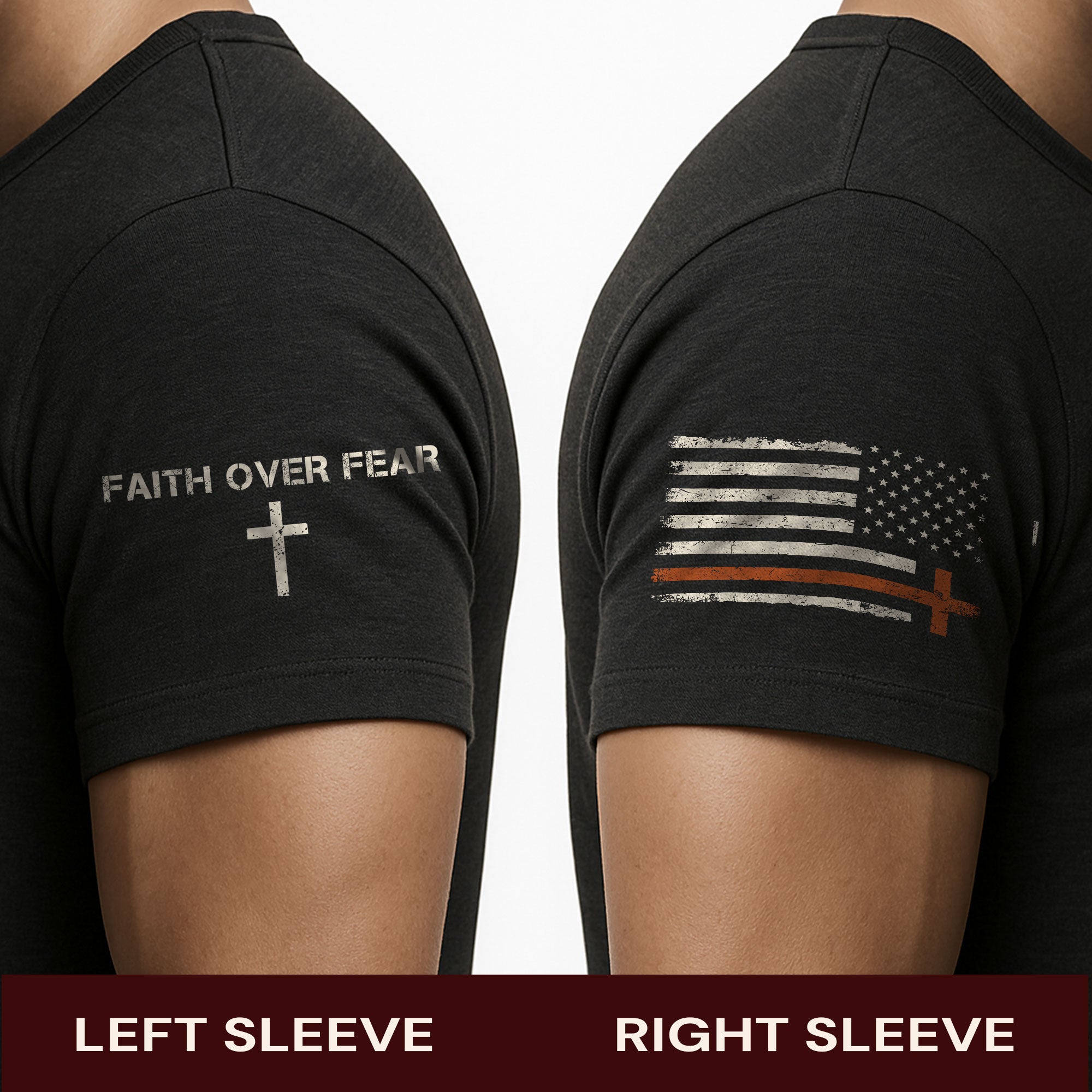 Faith Over Fear Shirt – Daisy Cross USA Flag Christian Tee
