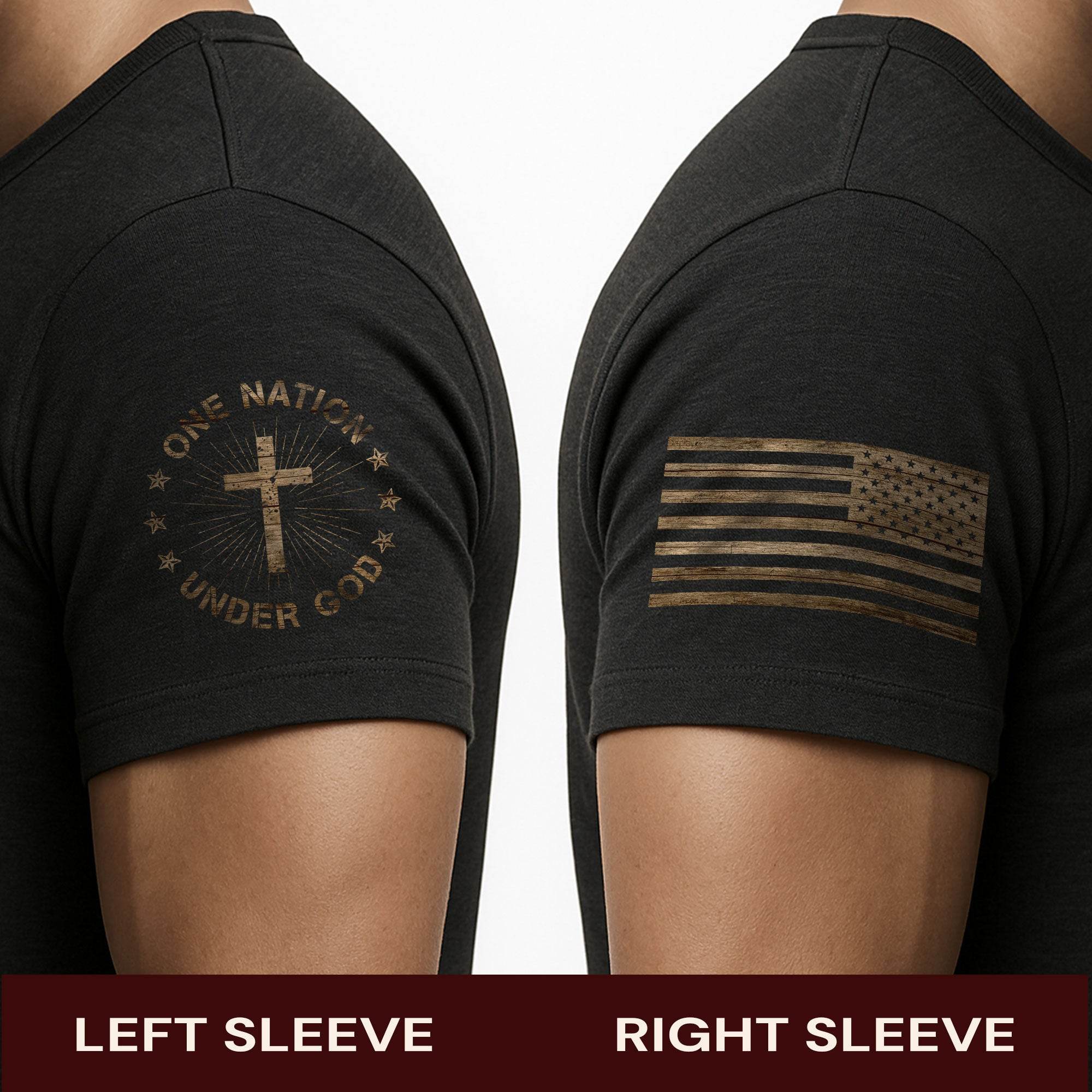 Christian Cross One Nation Under God T-Shirt - Rust Field Wear