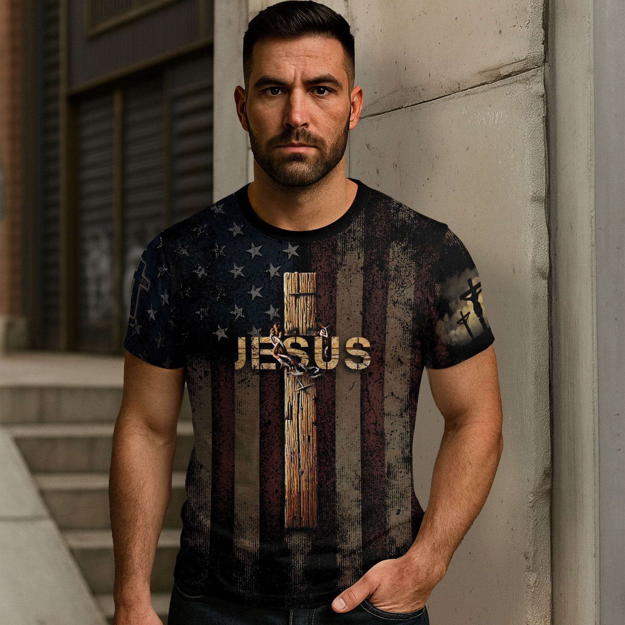 Only JESUS Saves | American Faith Shirt - Rust Field Wear